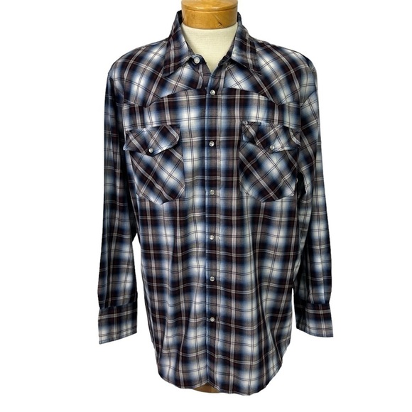 Bit & Bridle Men’s White Pearl Snap Western Shirt Sz 2X Multi  Color Plaid - Picture 1 of 12